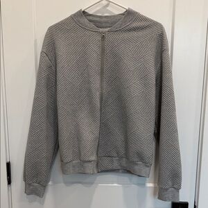 SHEIN Gray Patterned Bomber Jacket